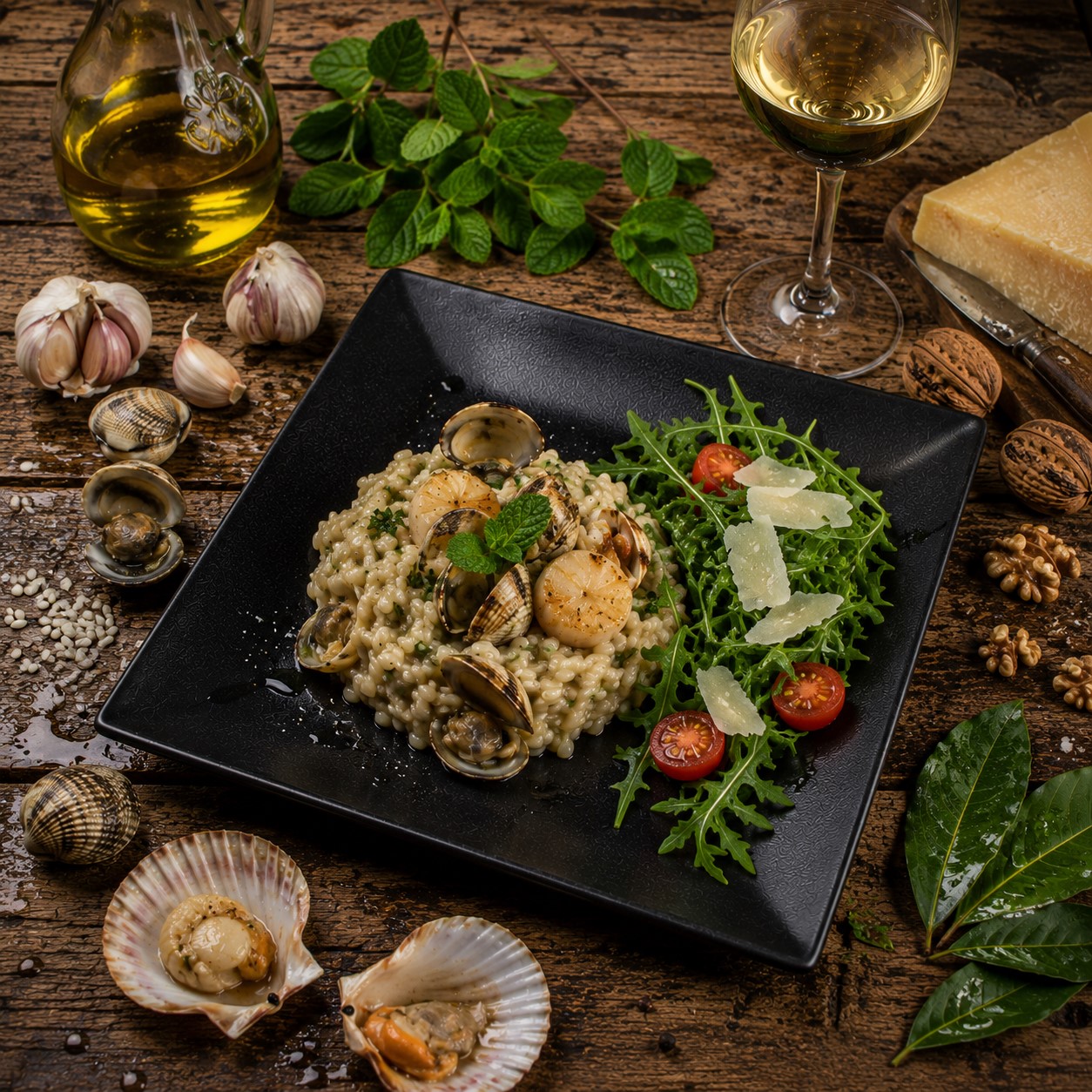 Risotto de coquillages à la menthe