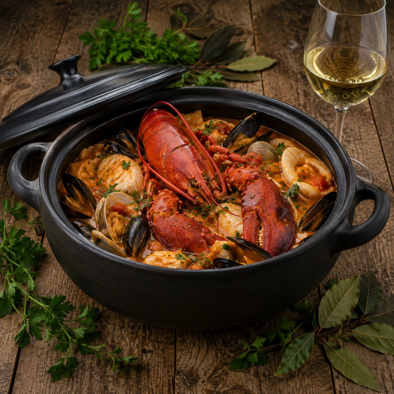 Zarzuela de poissons et fruits de mer