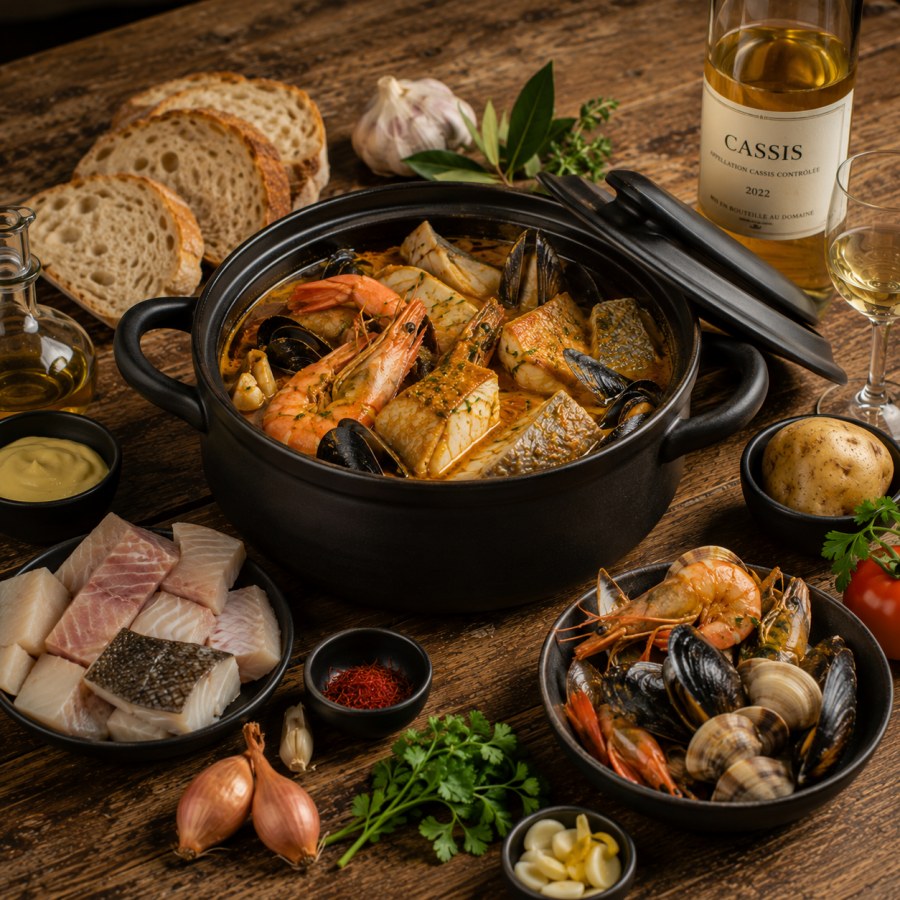 Bourride de poissons et crustacés