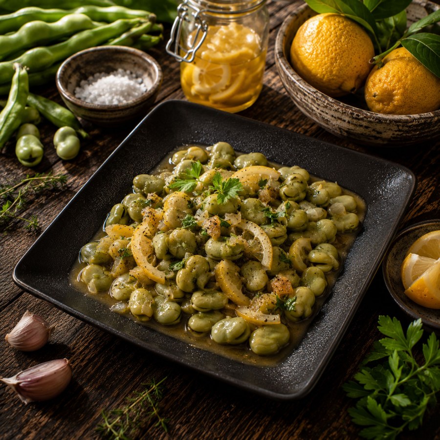 Ragoût de fèves au citron confit
